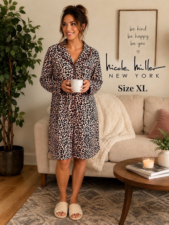 Nicole Miller Other - Nicole Miller New York Leopard Print Sleep Shirt Nightgown XL